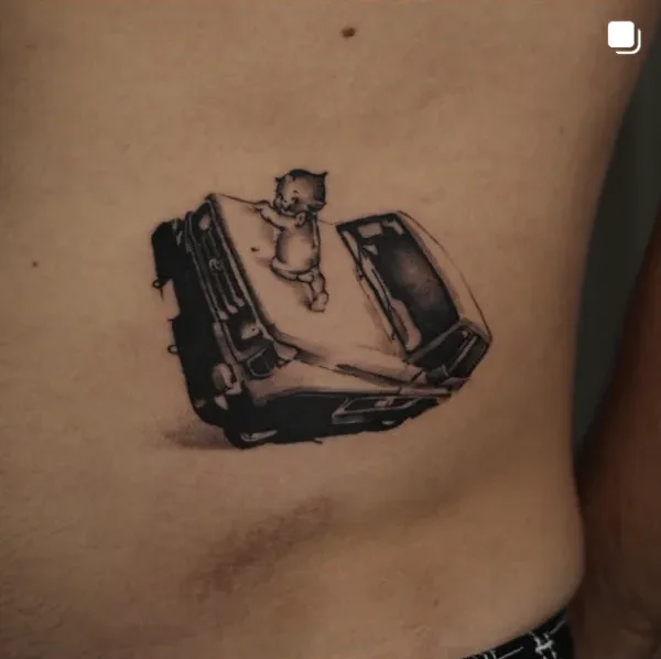 clumsytattooer, Guest Artist bei True Canvas Wien – Realismus – Black & Grey, Concept Art / Geometrisch