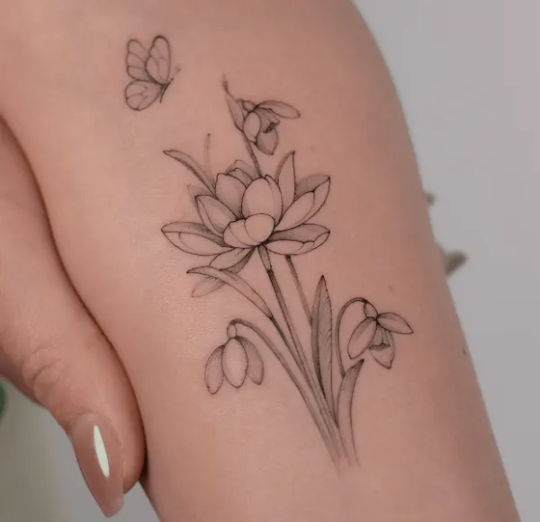 dim.tattoo, Guest Artist bei True Canvas Wien – Fineline / One Line / Tiny Tattoos / Schriftzüge, Floral / Botanisch