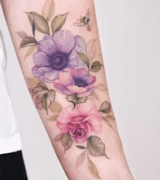 tattooist_silo, Guest Artist bei True Canvas Wien – Floral / Botanisch, Realismus – Farbe